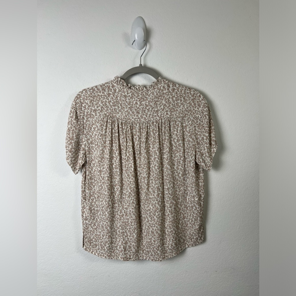 Current/Elliott The Harbor Short Sleeve Ruffle Floral Boho Top - Picture 2 of 13